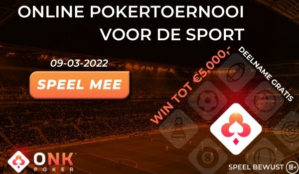Voorronde 9 maart | Online Pokertoernooi voor de Sport 2022